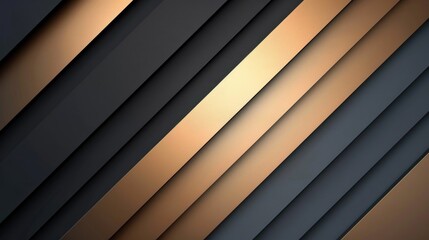 Obraz premium Abstract geometric lines with gold and dark shades.