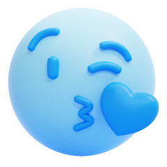 PNG 3D Kiss Emoji icon isolated on a white background