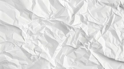 Unique wet crumpled white paper texture creative background