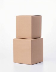 Obraz premium Cargo Cartoon Box Isolated on White Background with Copy Space