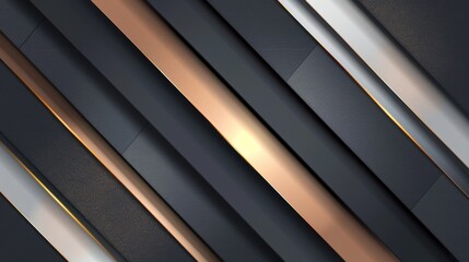 Obraz premium Abstract metallic design with diagonal lines and colors.