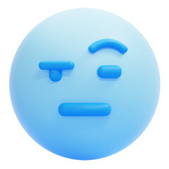 PNG 3D Raising Eyebrow Emoji icon isolated on a white background