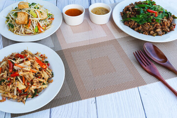 The empty space in the center is for illustrations with Set of dishes for healthy food on white background. Vegetables, fruit, seeds, cereals, beans, spices, superfoods, herbs, Condiment for vegan.