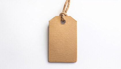 Blank vintage tag isolated on white. Perfect for business branding or sale promotions. Mock-up.