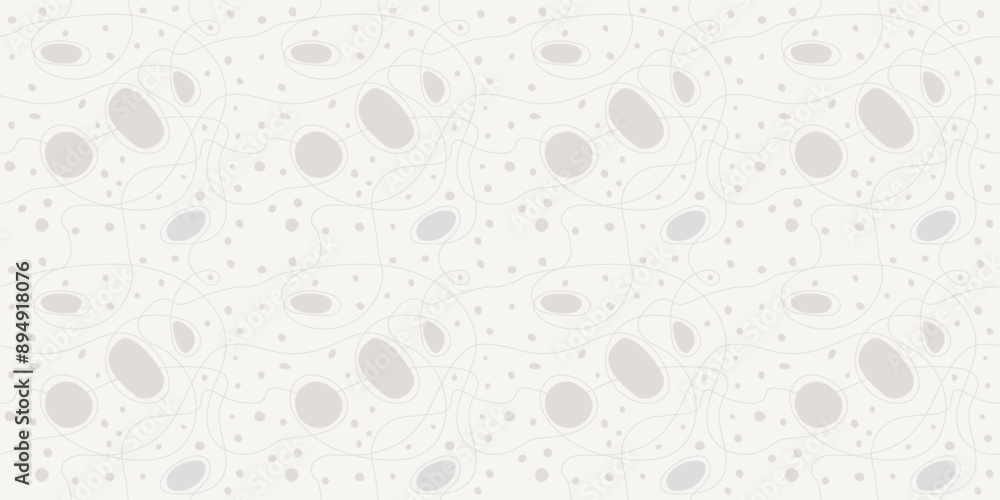 Fototapete Seamless pattern of shapeless spots and twisted lines directed in a random direction.