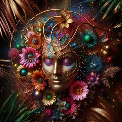 sparkling and flashy luxury festival mask 
