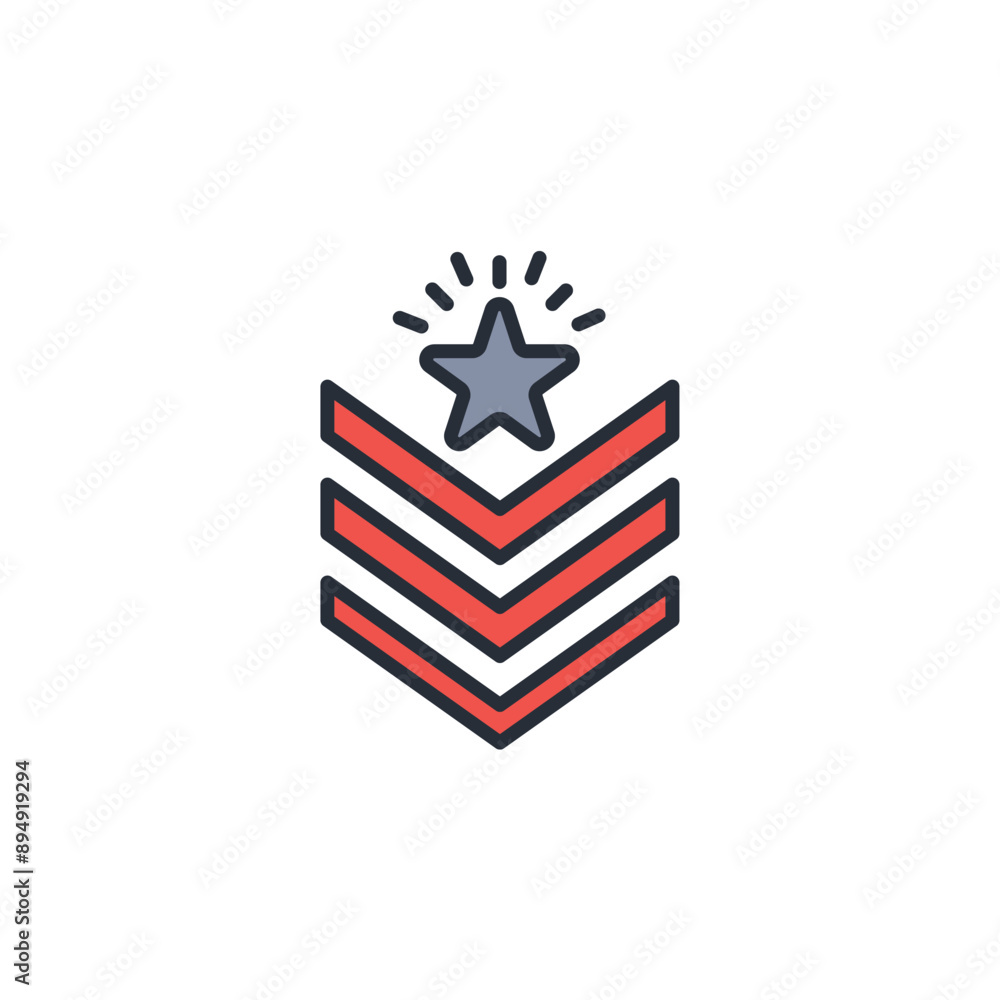 Poster Army icon. vector.Editable stroke.linear style sign for use web design,logo.Symbol illustration.