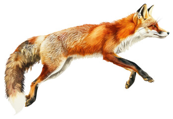 Obraz premium PNG Vibrant leaping fox illustration.
