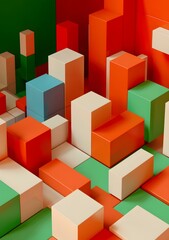 Obraz premium Abstract 3D Colorful Geometric Shapes Background Design