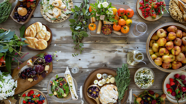 Farm-to-table spread with locally sourced ingredients 