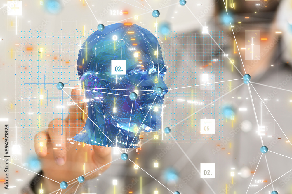 Aufkleber digital medical futuristic interface 3d rendering