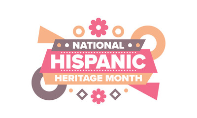 National Hispanic Heritage Month in September and October. Hispanic and Latino Americans culture. Celebrate annual in United States. Poster, card, banner and background. Vector illustration
