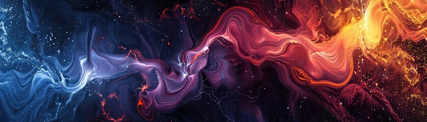 Fluid shapes merging and forming abstract patterns, Fluids, Harmony