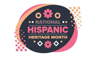 National Hispanic Heritage Month in September and October. Hispanic and Latino Americans culture. Celebrate annual in United States. Poster, card, banner and background. Vector illustration