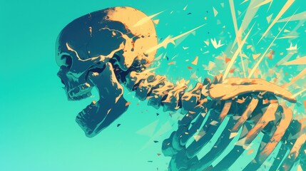 Bone strength, cure, hazard, flat design illustration