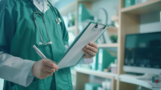 The doctor with clipboard