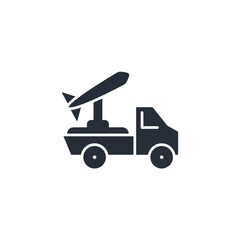 missile truck icon. vector.Editable stroke.linear style sign for use web design,logo.Symbol illustration.