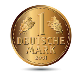 German gold coin, Farewell to the Deutsche Mark, 2001.