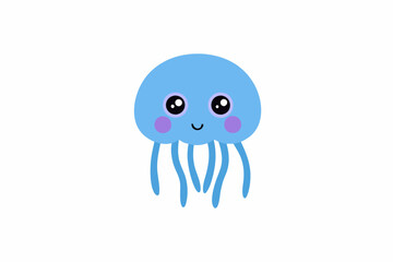 Elegant vector illustration of a colourful jellyfish with intricate details, perfect for ocean-themed designs, posters, and educational materials. High-quality and versatile.