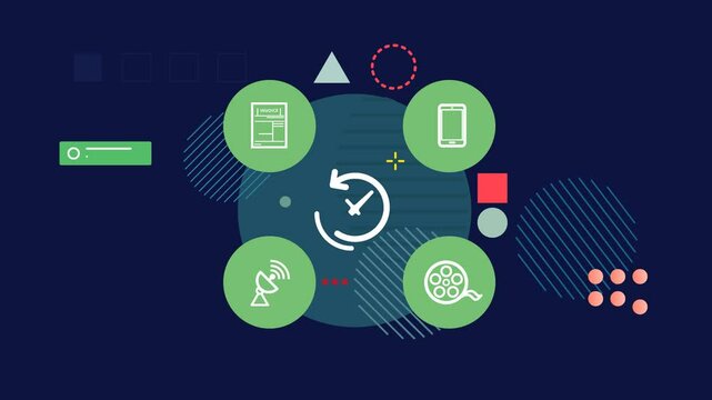 Timely Bill Payment and Recharge Services Abstract Animated Illustration as MP4 File