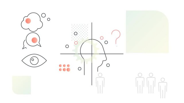 Empathy Mapping Tool - for User Research in Design Thinking  Process - Animated  Illustration as MP4 File