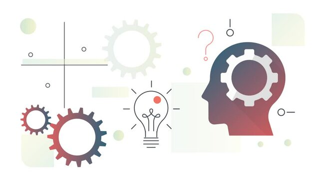 Design Thinking Process using Data, Context ,  Observation and Communication - Animated Illustration as MP4 File