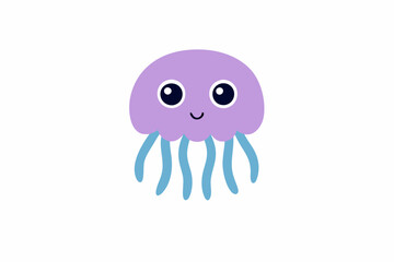 Elegant vector illustration of a colourful jellyfish with intricate details, perfect for ocean-themed designs, posters, and educational materials. High-quality and versatile.