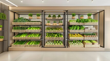 A large display of fresh produce in a grocery store
