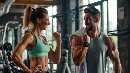 The fitness couple in gym