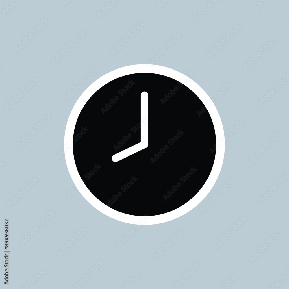 Poster clock icon in trendy flat style isolated on background. clock icon page symbol for your web site des