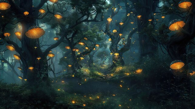 Fototapeta Mistyczny las