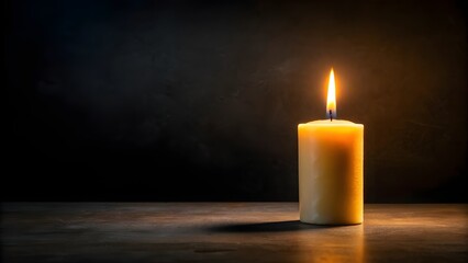 burning candle in dark
