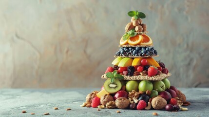 A fruit cake made of different fruits and nuts