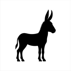 Donkey baby silhouette on white background. Donkey baby icon vector sign illustration design.