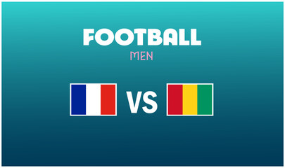 France Vs Guinea Match Football Men Games Sport 2024 Design Abstract Teams Countries Symbol Logo Vector Illustration