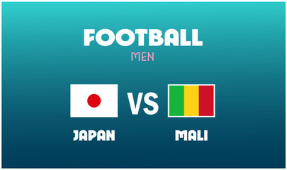 Japan Vs Mali Match Football Men Games Sport 2024 Design Abstract Teams Countries Symbol Logo Vector Illustration