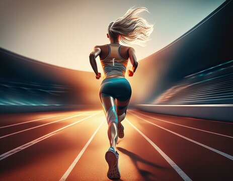 L&auml;ufer beim Sprint, R&uuml;ckenansicht 