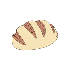 kids drawing cartoon Vector illustration sourdough bread icon Isolated on White