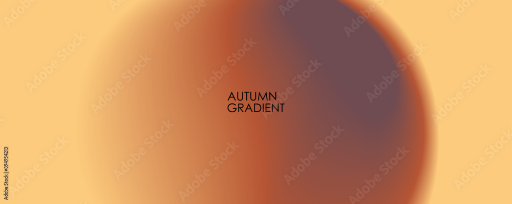 Poster Autumn theme gradient. Blurred vibrant round stain. Abstract background with color gradient shape for Fall season creative graphic design. Vector illustration.