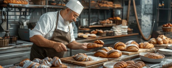 Chaos in the Bakery: Stressed Baker Dealing with Burnt Pastries and Baking Disasters