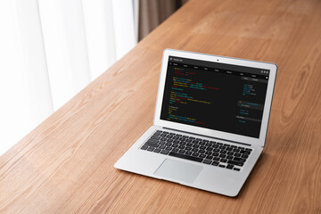 Software development programming on computer screen for modish application and program coding