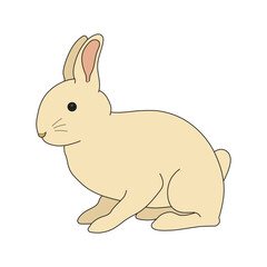 kids drawing cartoon Vector illustration rabbit icon Isolated on White