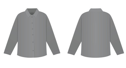 Naklejka premium Grey female long sleeve shirt. vector illustration