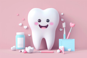 Flat design image of a dental appointment calendar reminder, showcasing essential dental care scheduling for patients and clinics.