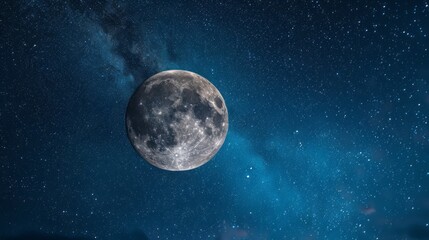 Fototapeta premium moon with milky way background