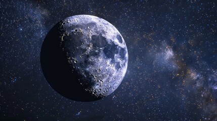 moon with milky way background