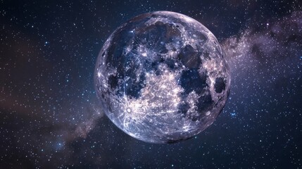 moon with milky way background