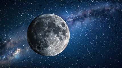 Fototapeta premium moon with milky way background