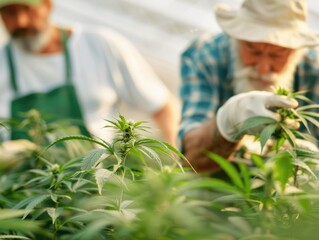 Farmers cultivating renewable hemp crops, representing eco-conscious farming, hemp Cultivation  Farming  Renewable, Sustainable agriculture
