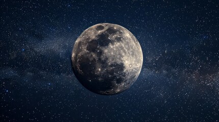 moon with milky way background